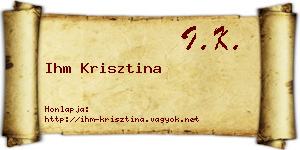 Ihm Krisztina névjegykártya
