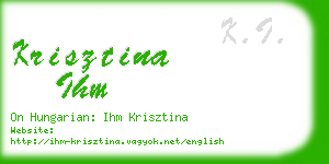 krisztina ihm business card